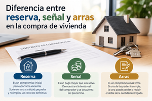 Diferencia entre reserva, señal y arras en la compra de vivienda